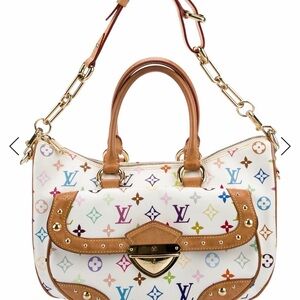 Louis Vuitton Multicolor Monogram Satchel with Tan Accents